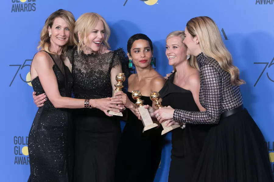 Laura Dern, Nicole Kidman, Zoe Kravitz, Reese Witherspoon and Shailene Woodley at the 2018 Golden Globes