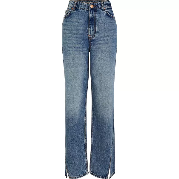 River Island Blue High Waisted Wide Leg Jeans