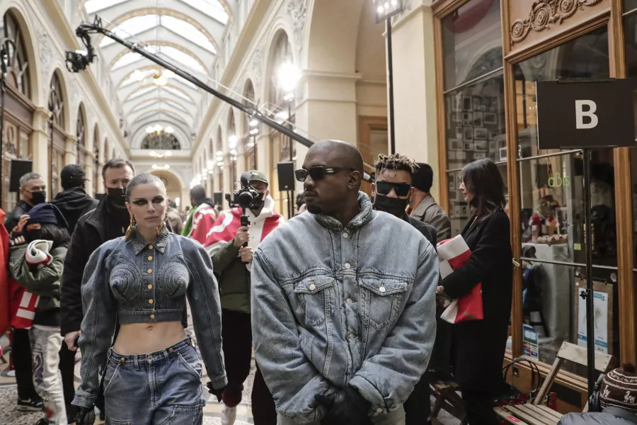 Kanye West and Julia Fox at the Kenzo menswear show