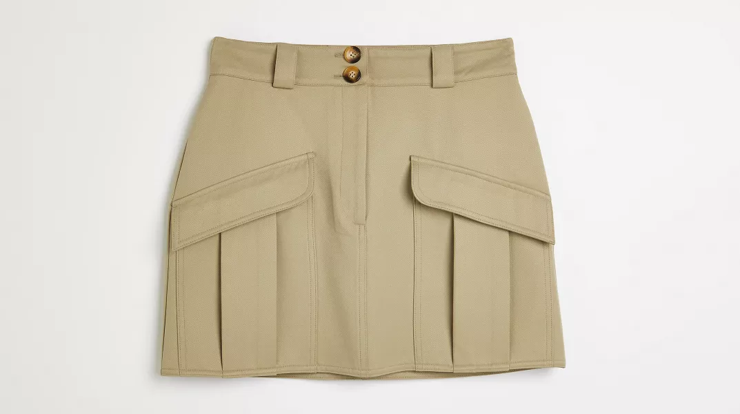 River Island Khaki Utility Mini Skirt