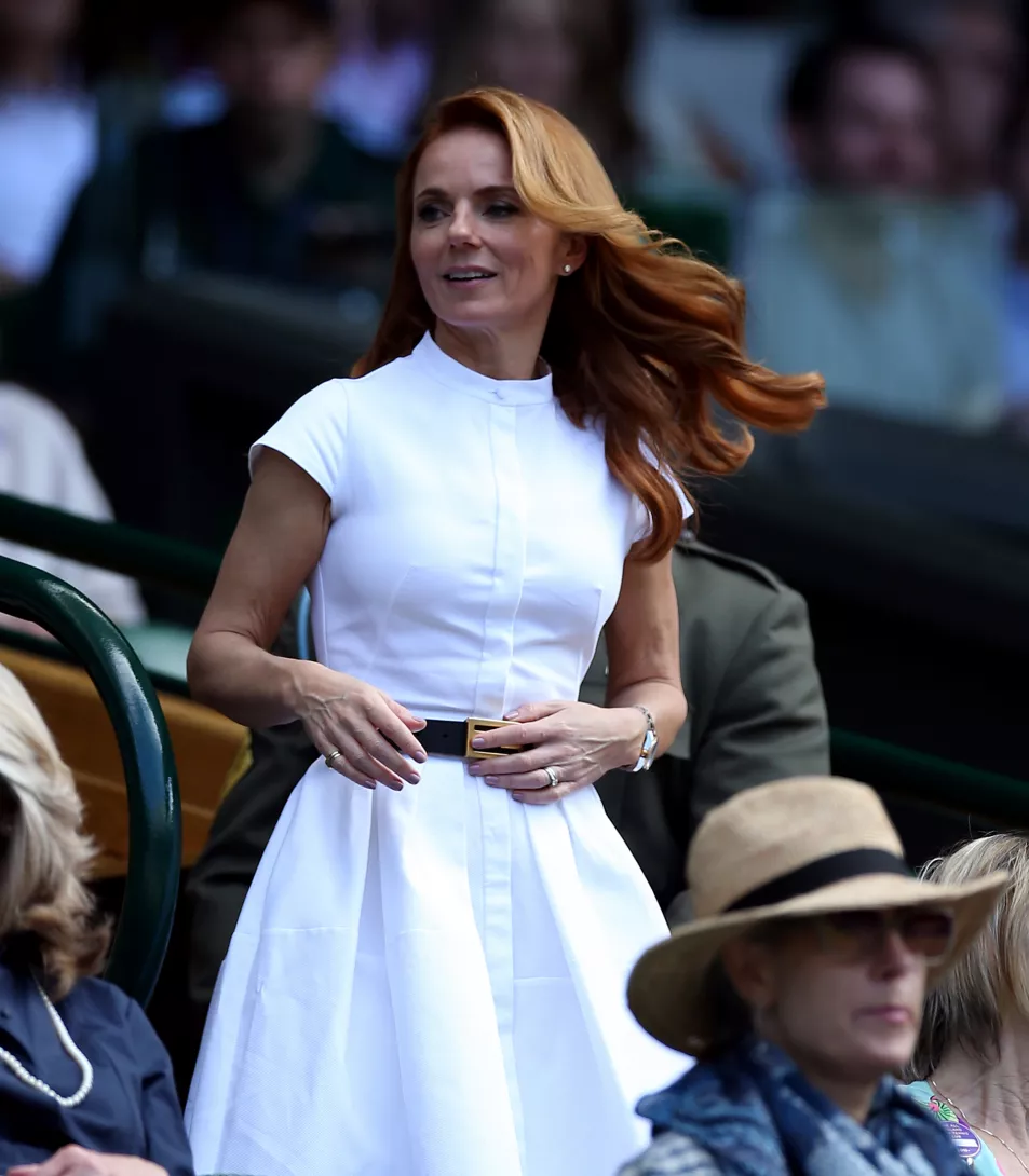 Geri Horner in the royal box at Wimbledon.