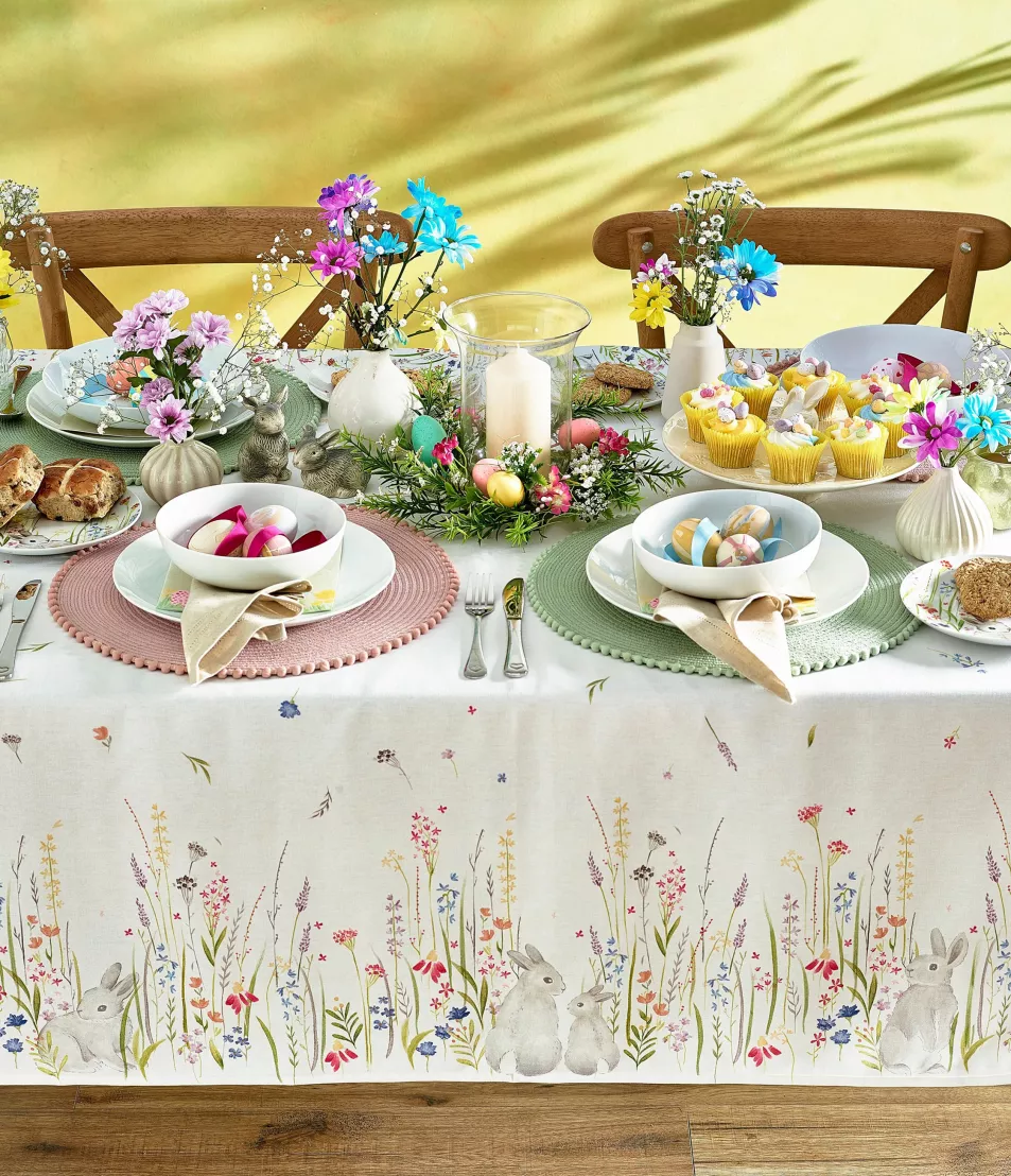 Rabbits Tablecloth, £36 to £40, Set of 4 Pom Pom Placemats, £14 (various colours) other items from a selection, Next