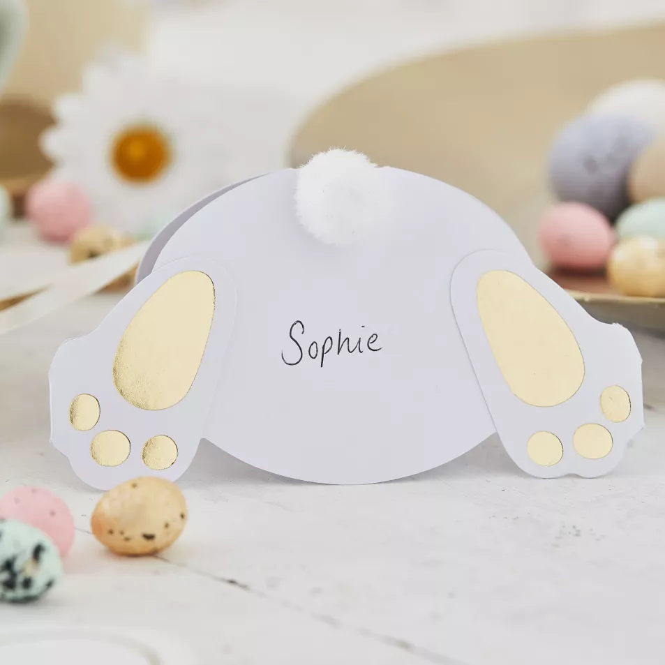 Bunny Pom Pom Easter Name Place Cards, £3.19, Pack of 6, Ginger Ray