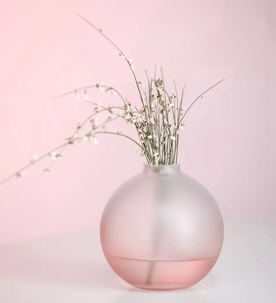 Wellness Replenish Pink Orb Vase, Dartington Crystal
