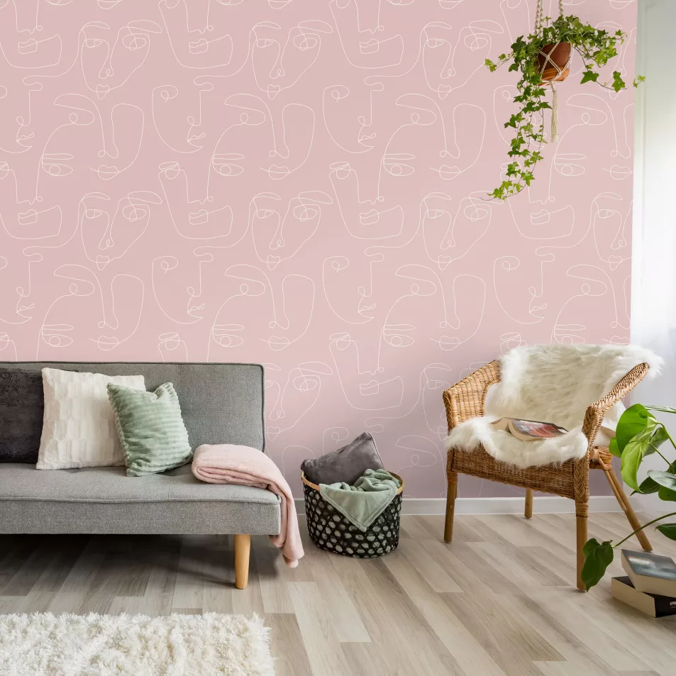 Pablo Wallpaper in Blush Pink, I Love Wallpaper