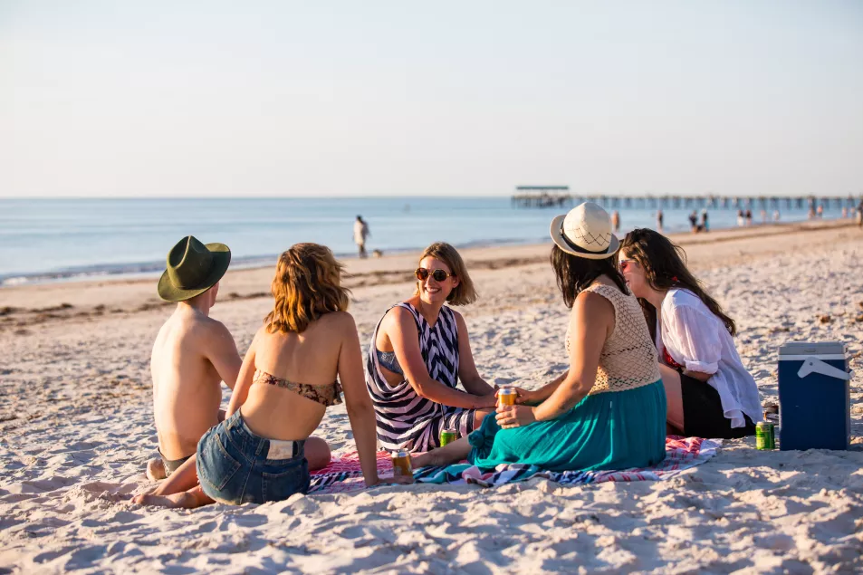 Young people on Henley Beach Adelaide South Australia (South Australian Tourism Commission/PA)