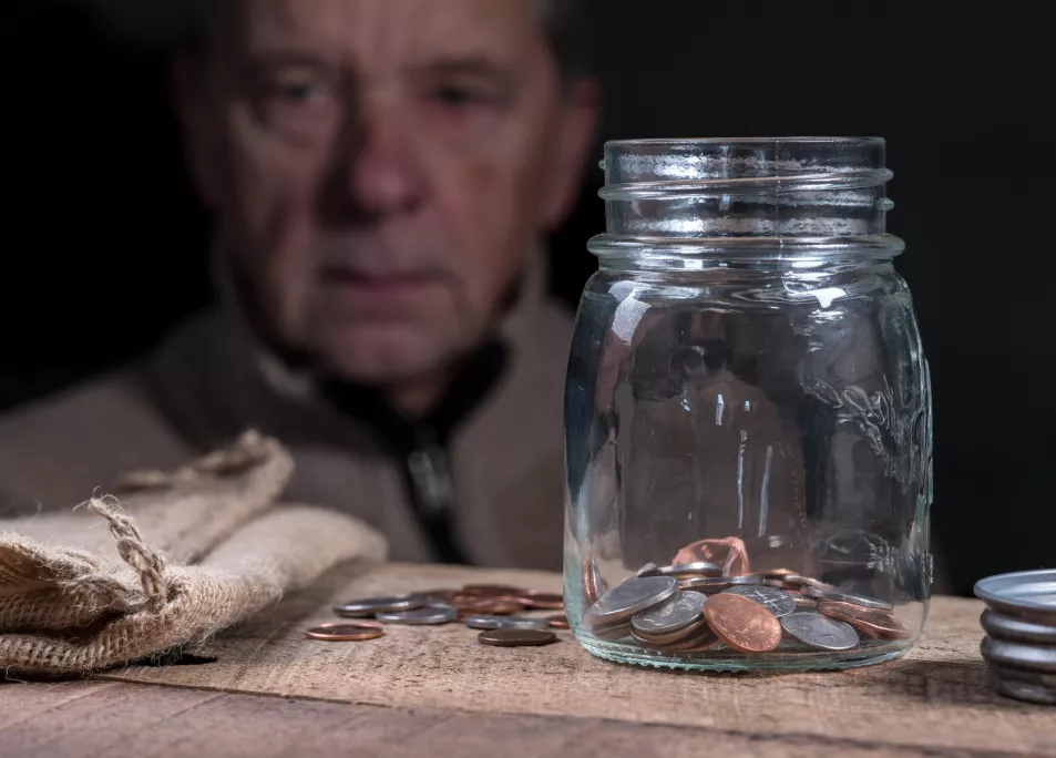 Older man worrried about money