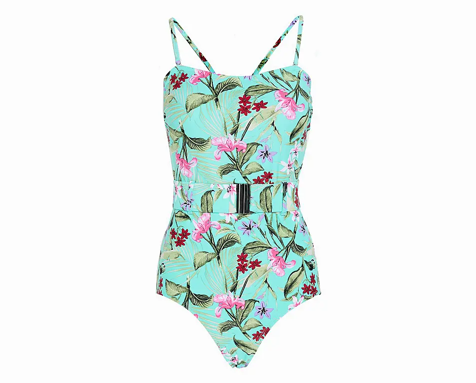 Studio Tropical Garden Green Belted Swimsuit