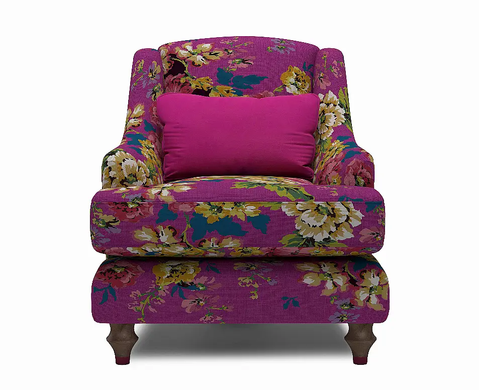 Joules Cambridge Cotton Accent Chair, Pink Floral All Over, DFS