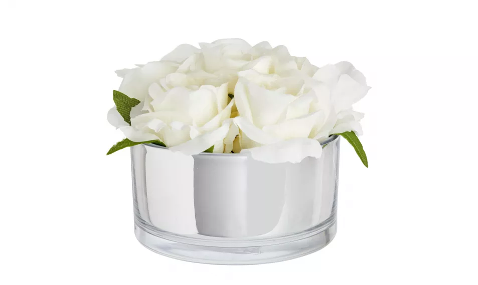 Wilko Luxe Roses in Silver Bowl, Wilko