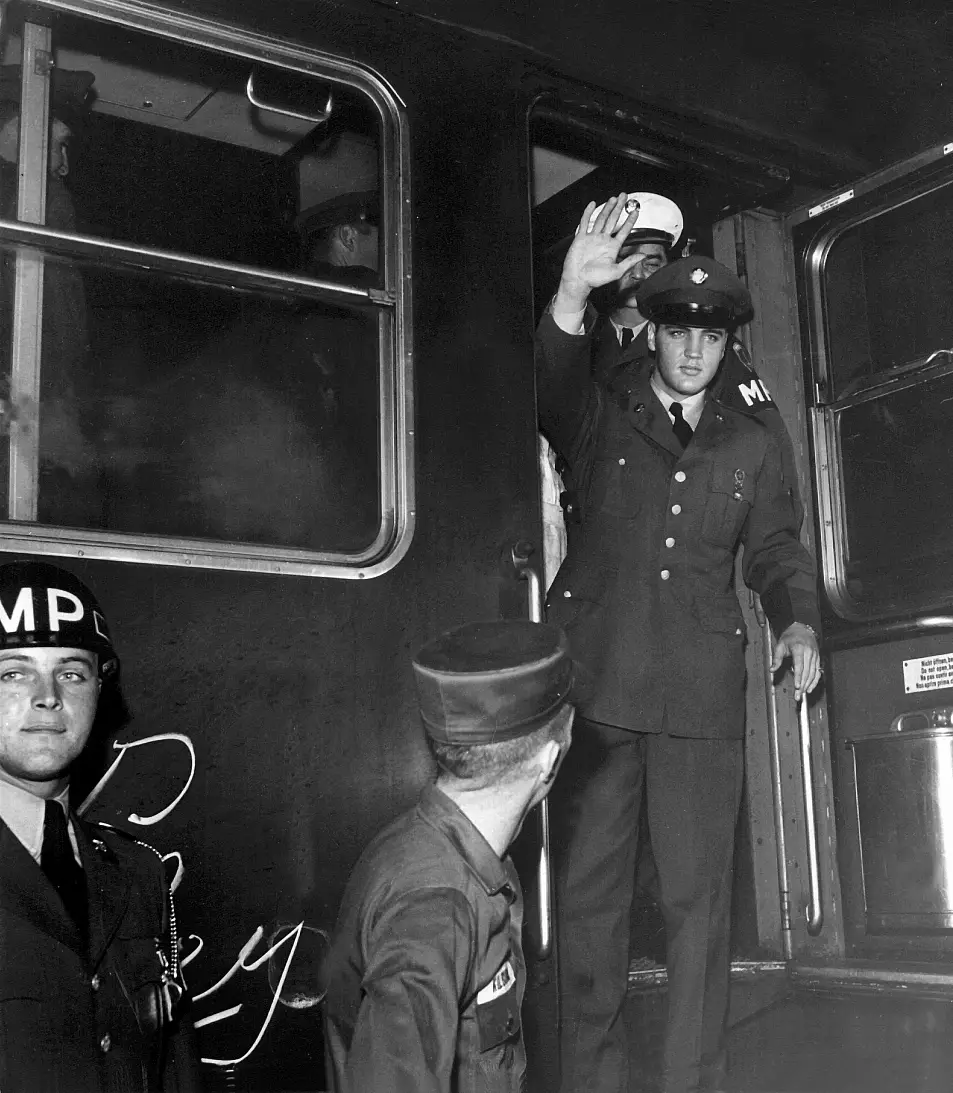 Elvis Presley during his military service in Friedberg, West Germany