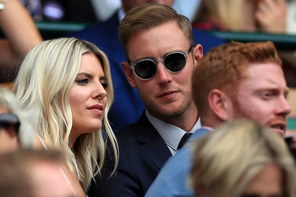 Mollie King with Stuart Broad at Wimbledon in 2019
