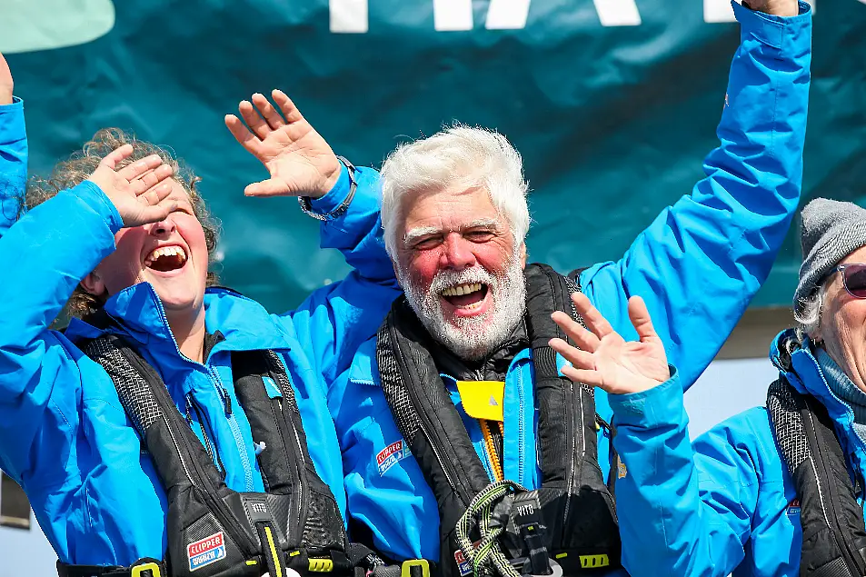 After a 37-day non-stop sail Gerard Doherty said he emerged unshaven looking “like Santa Claus” (Jean-Marcus_Strole_Photography/ClipperRace/PA)