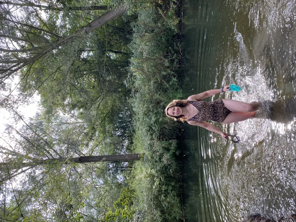 Amanda FitzGerald in a river
