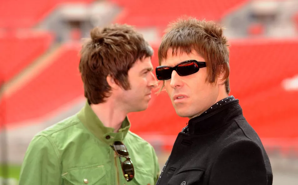 Oasis band members Noel Gallagher and Liam Gallagher pictured in 2008