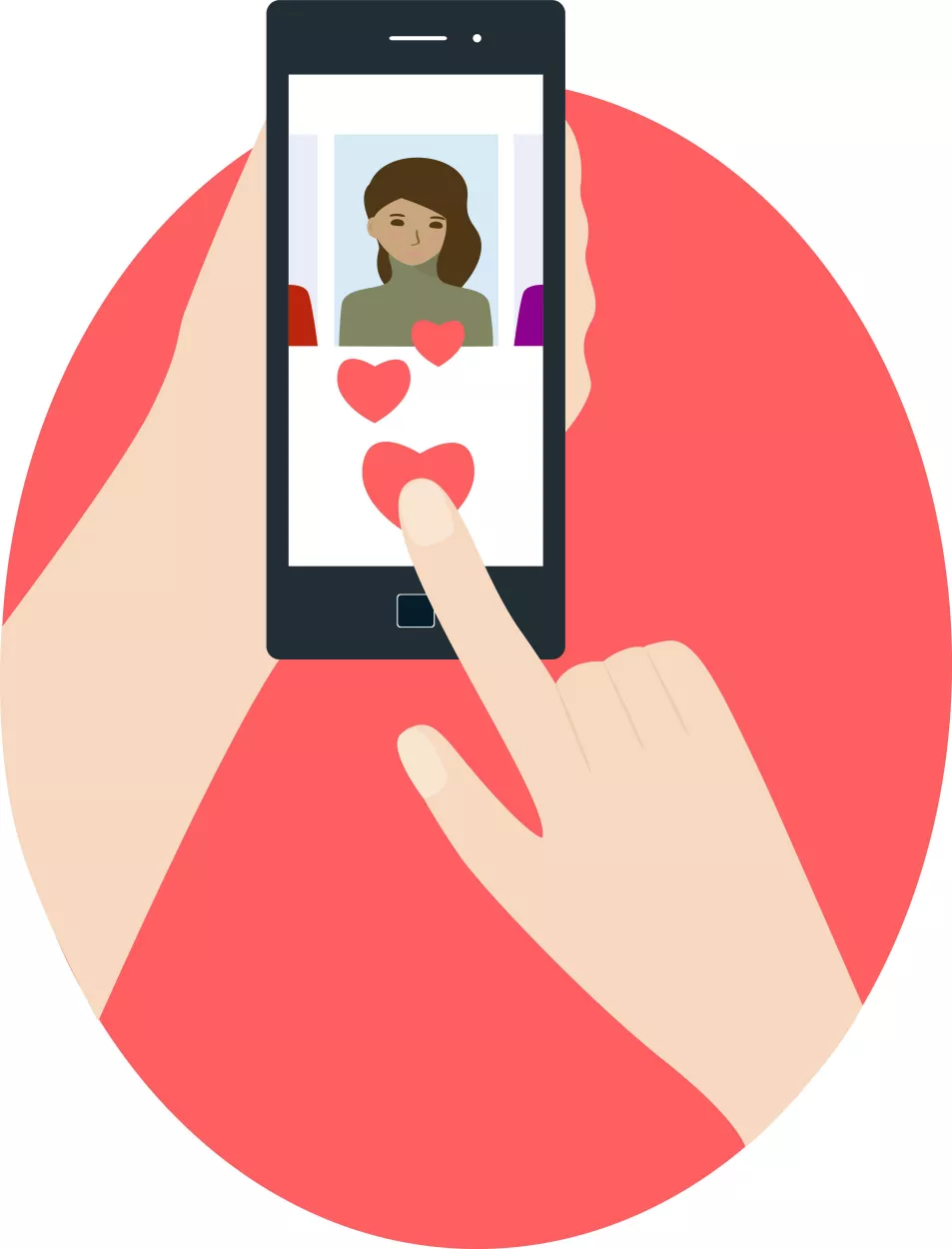 Cartoon of a dating app