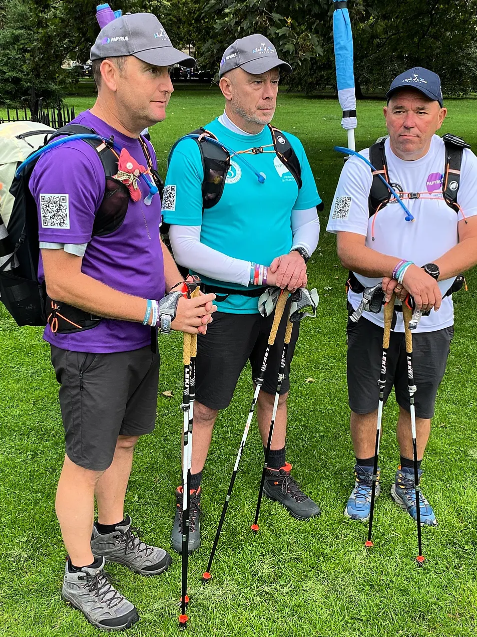 Tim Owen, Mike Palmer and Andy Airey setting off in Edinburgh (PAPYRUS/PA)