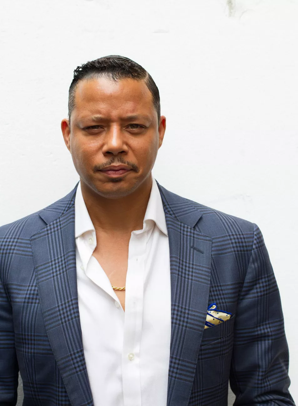 actor Terrence Howard sporting a pencil moustache