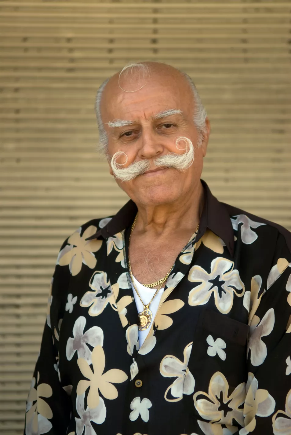 man with a handlebar moustache