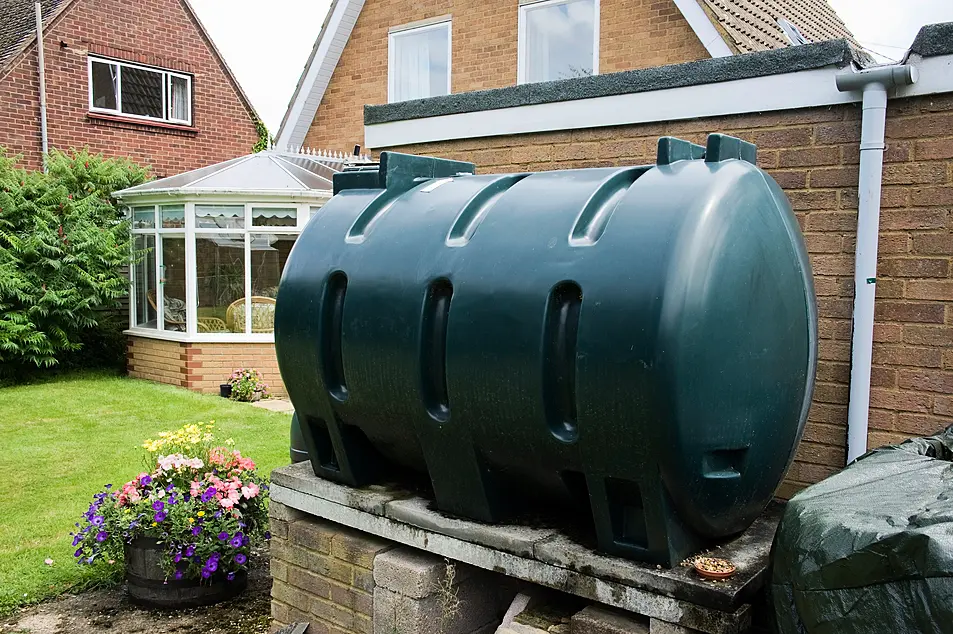 A domestic oil storage tank 