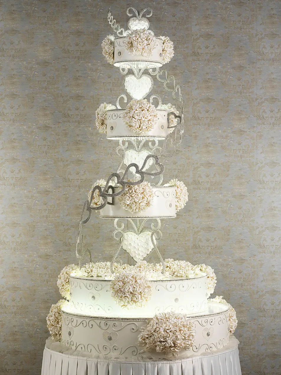 Multi-tiered wedding cake