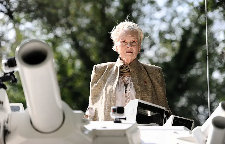 Westwood during an anti-fracking protest in 2015