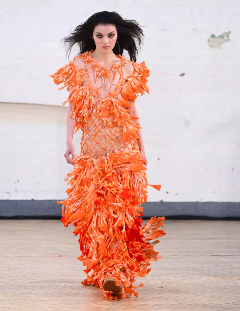 Model on catwalk, Asai S/S24 London Fashion Week