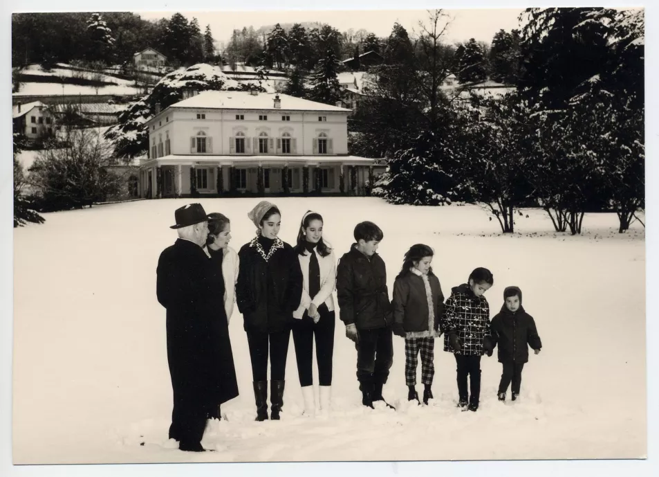 The Chaplin family at Manoir de Ban (André Favez/From the archives of Roy Export Co Ltd/PA)