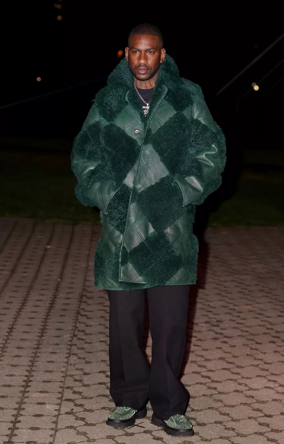 Skepta attends the Burberry show in Victoria Park, east London during London Fashion Week 2024. Picture date: Monday February 19, 2024.