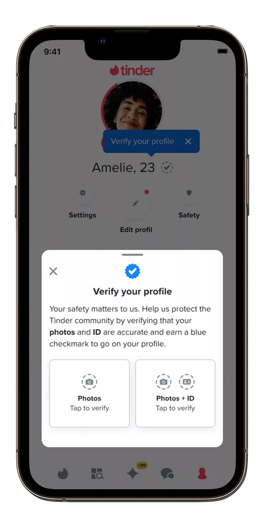 Tinder ID verification tools