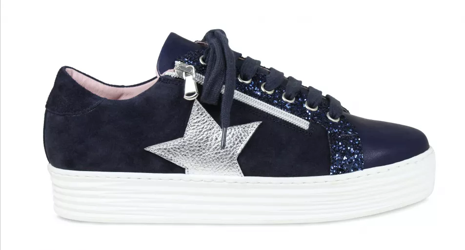 Sole Bliss Star: Navy Leather & Suede