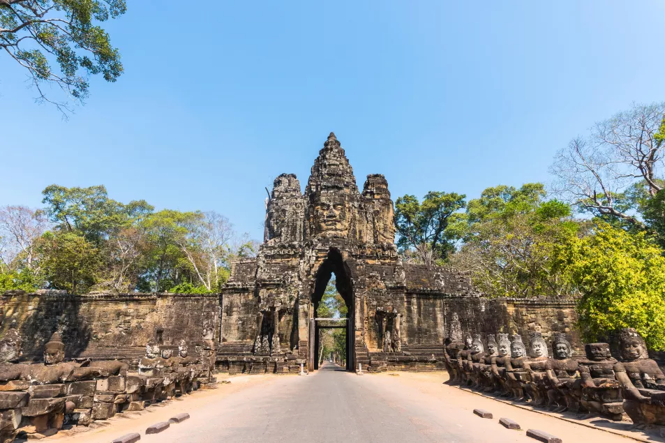 The gate at Angkor Thom (Alamy)