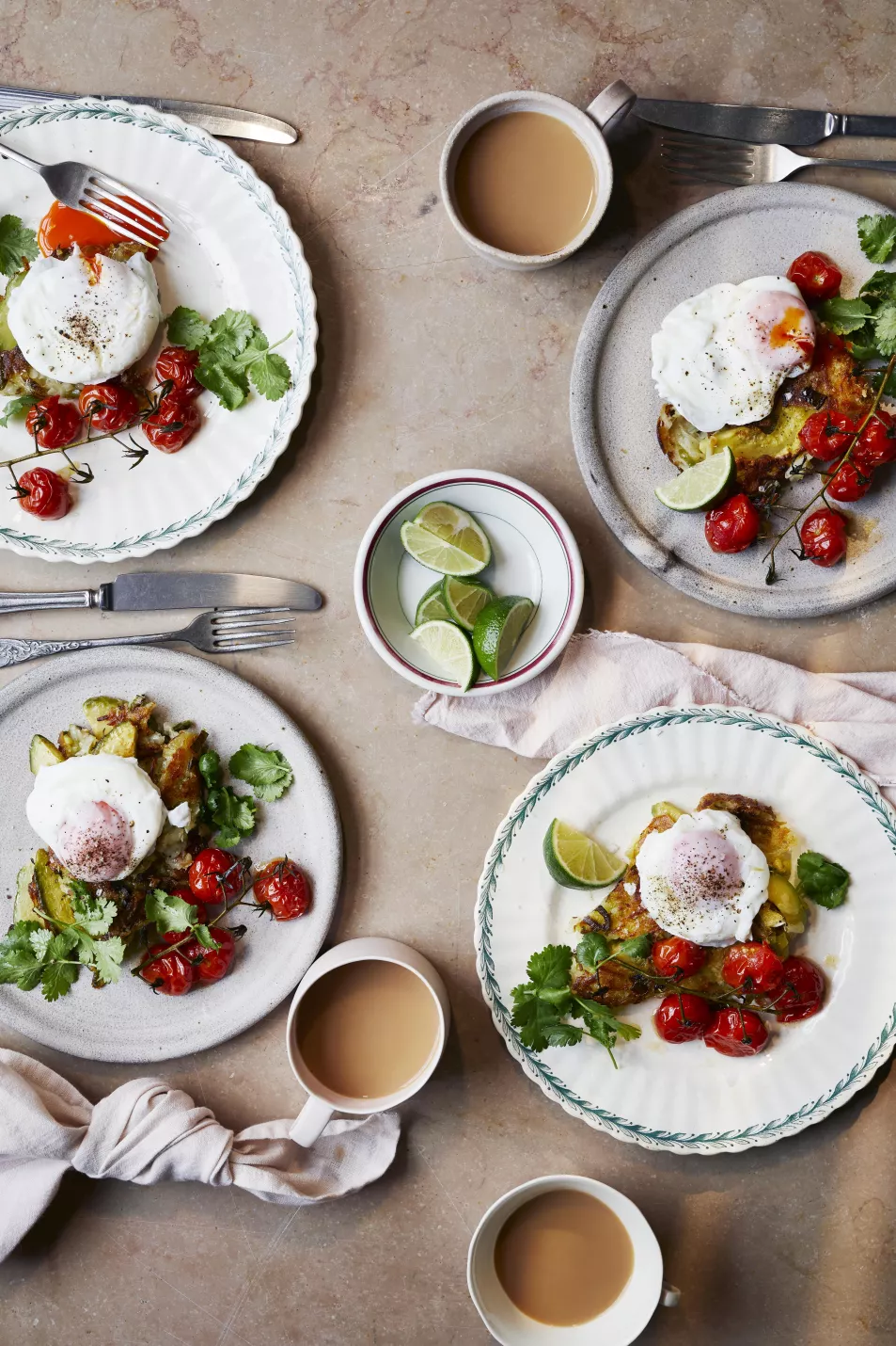 Jamie Oliver's avocado and jalapeno hash brown with poached eggs recipe