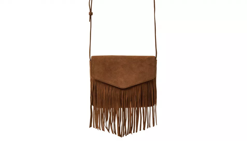 Accessorize Leather Fringe Cross-Body Bag in Tan, £35