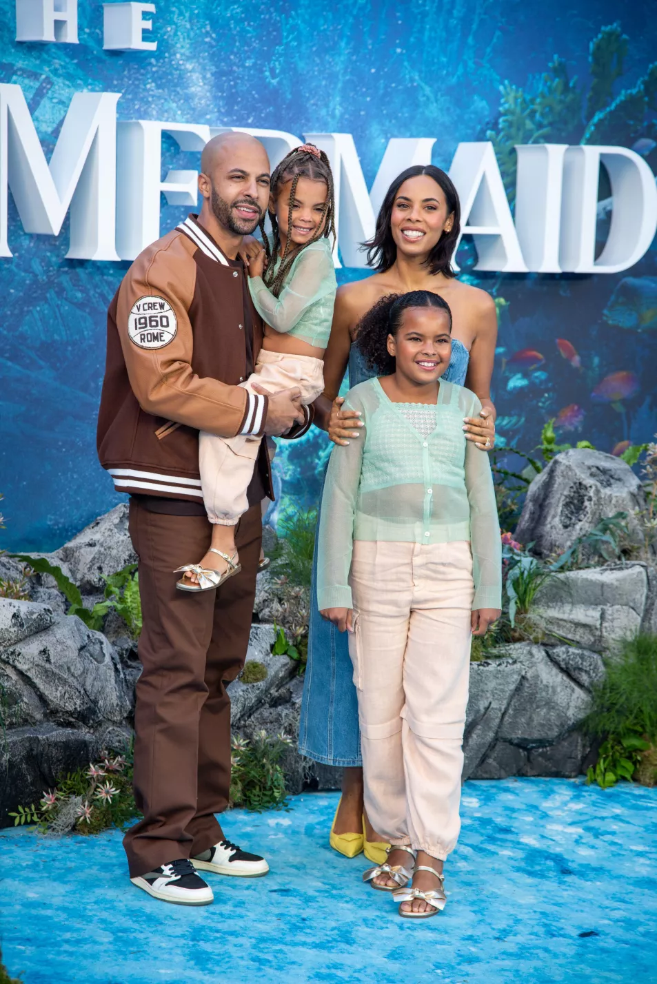 Marvin, Valentina Raine, Alaia-Maia and Rochelle Humes at the UK Premiere of The Little Mermaid