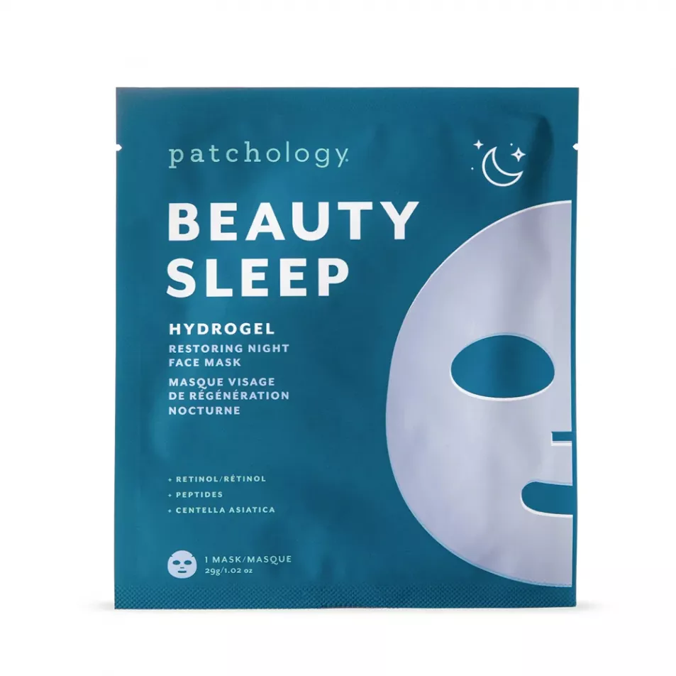 Blue packet of beauty sleep hydrogel sheet mask