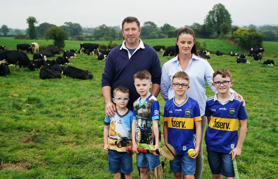 Garrett O'Brien and his wife Tina, with their sons Daniel, Michael, TJ and Garrett