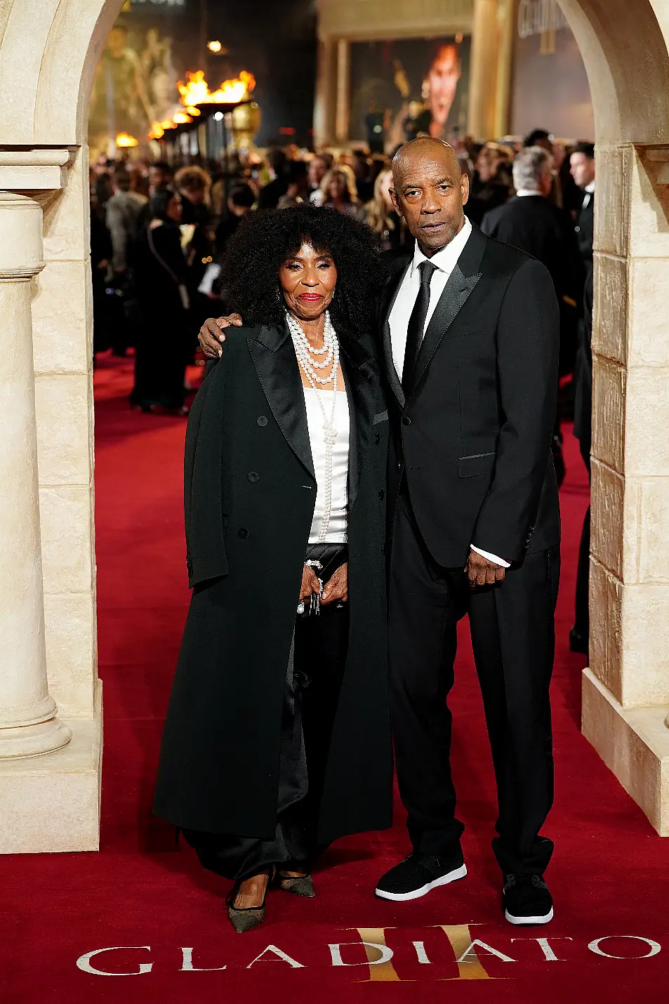 Pauletta Washington and Denzel Washington attending the Royal Film Performance 