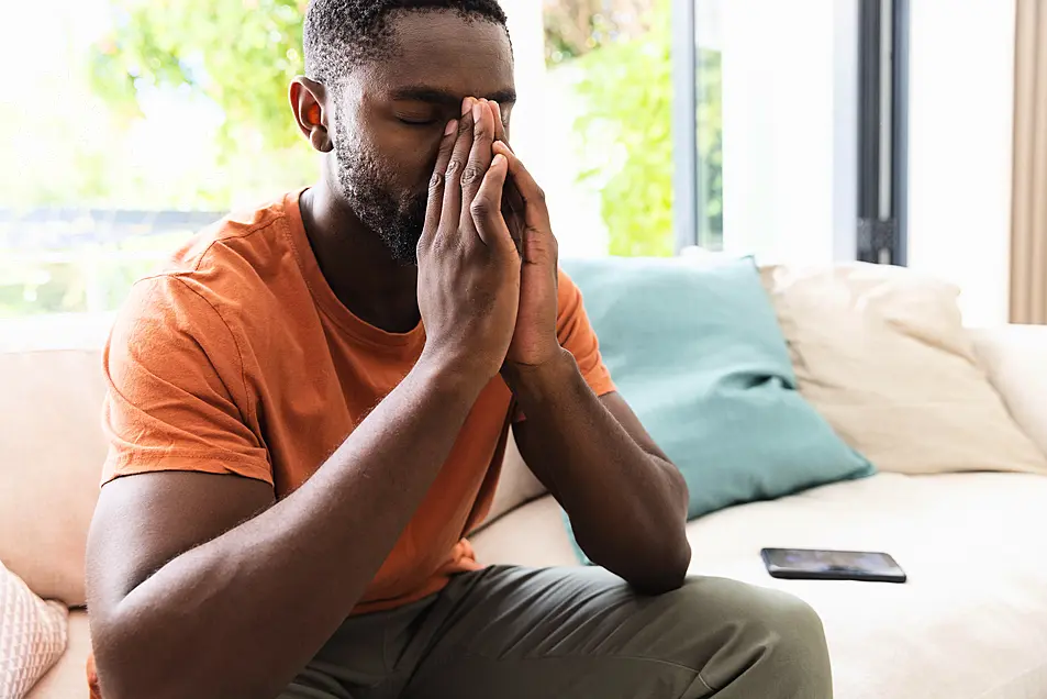 Man looking stressed