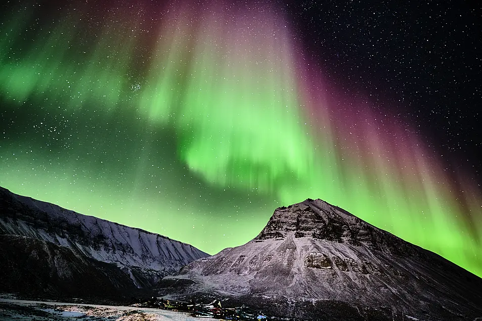 The Northern Nights in Svalbard during the polar night 