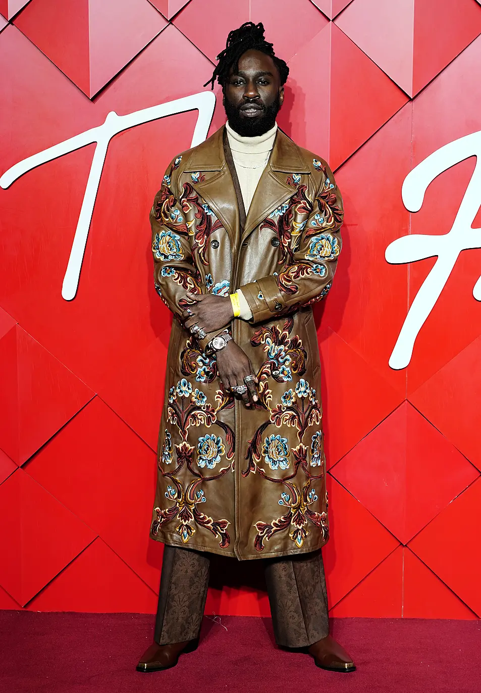 Kojey Radical attends the Fashion Awards, presented by the British Fashion Council, at the Royal Albert Hall in London. Picture date: Monday December 2, 2024.