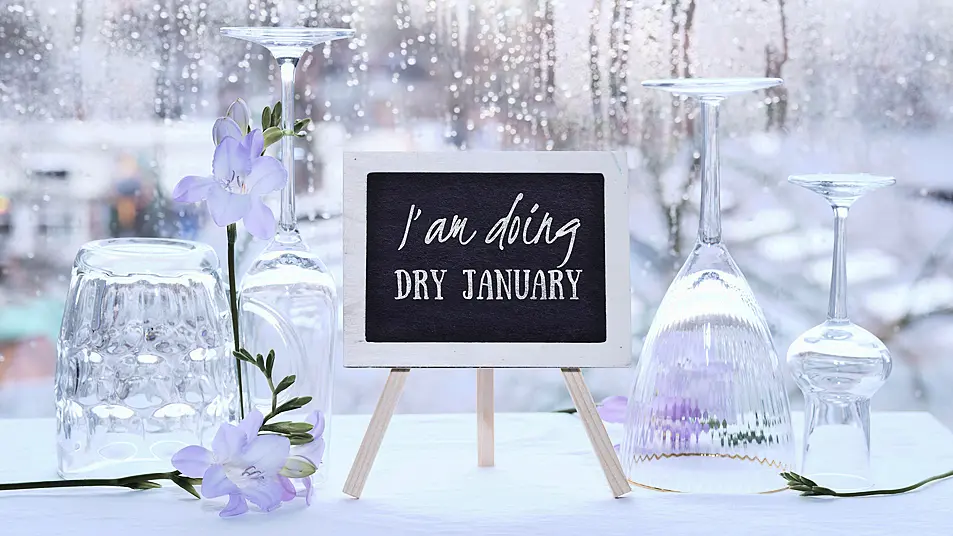 A blackboard with the words 'I am doing Dry January' written on it 