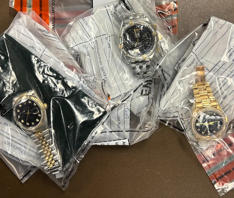 Watches were also seized 