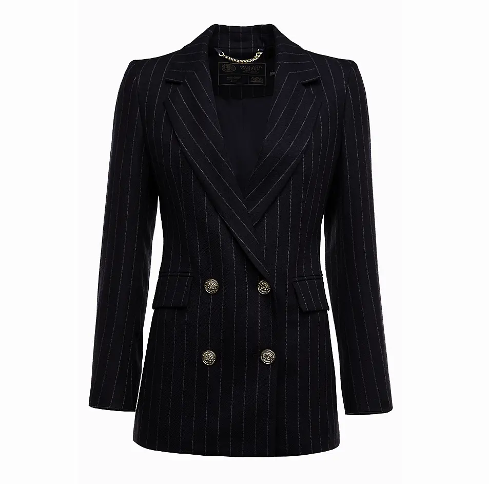 Navy pinstripe blazer