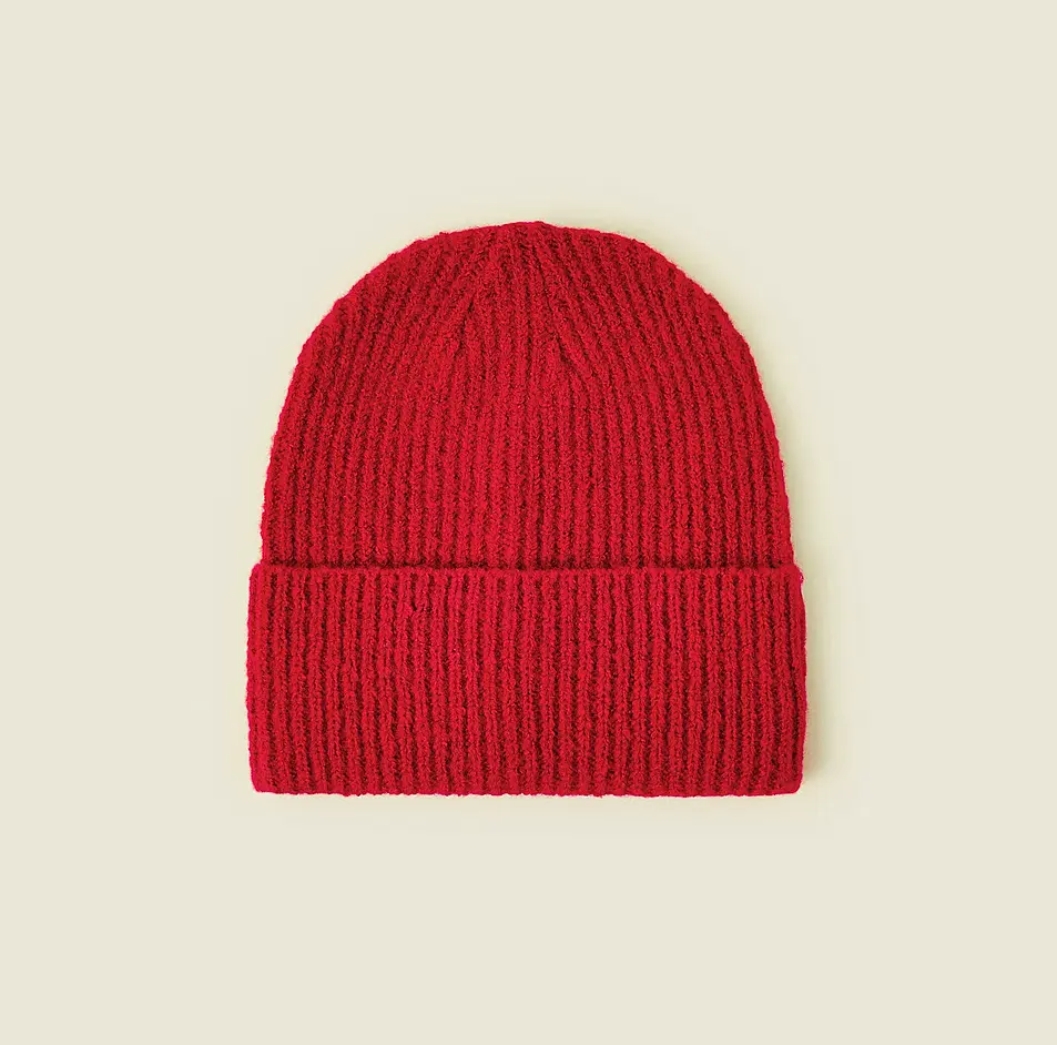 Red knitted beanie