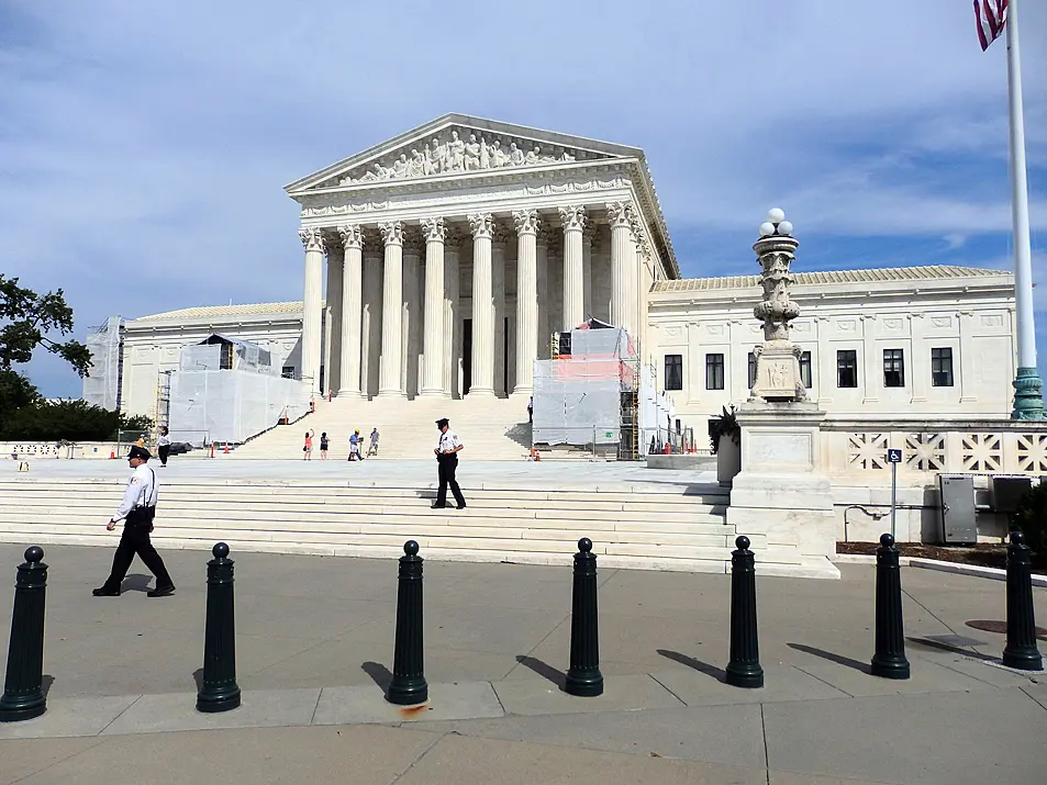 The US supreme court building in Washington DC