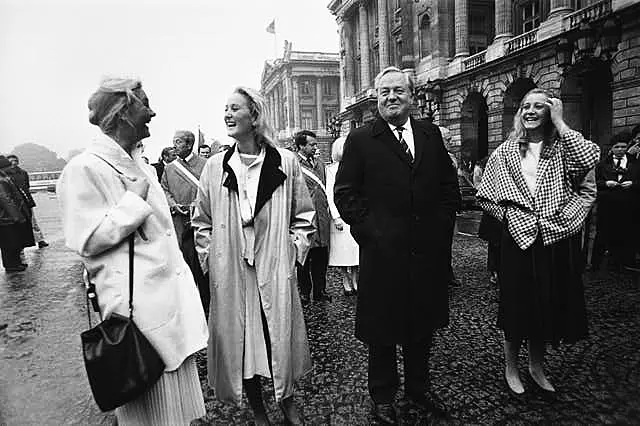 Jean Marie Le Pen with his three daughters Marie Caroline, Yann and Marine Le Pen in 1985