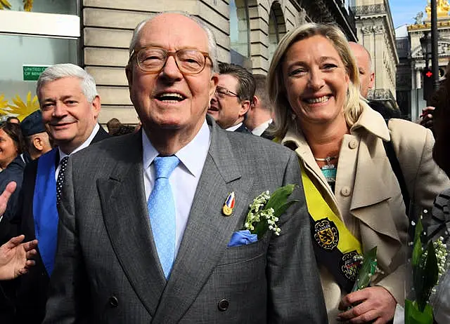 Jean-Marie Le Pen with his daughter Marine Le Pen in 2010