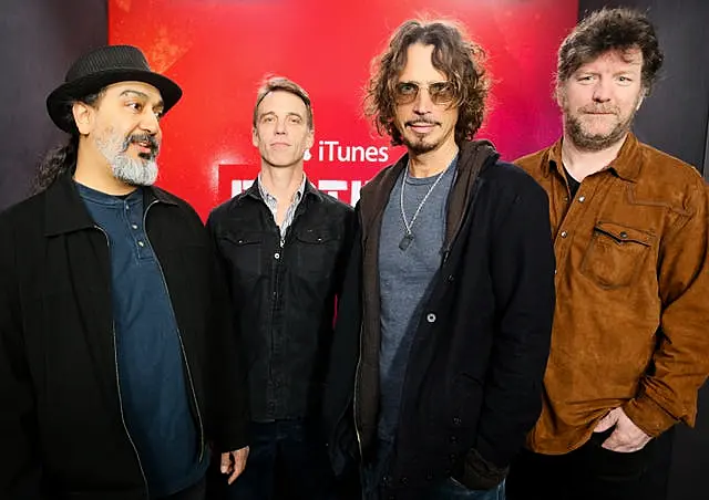 Members of Soundgarden, from left, Kim Thayil, Matt Cameron, Chris Cornell and Ben Shepherd, at the iTunes Festival showcase during the SXSW Music Festival in Austin, Texas, in 2014 