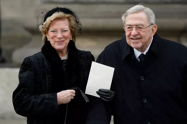 Anne-Marie and Constantine arrive for the funeral of Prince Henrik of Denmark in Copenhagen in February 2018
